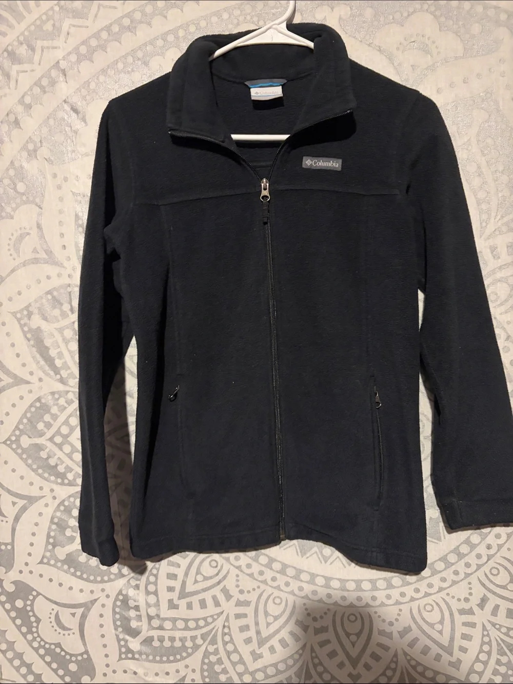 Columbia Fleece Jacket Girls Youth Large 14/16 Black Full Zip Benton Springs